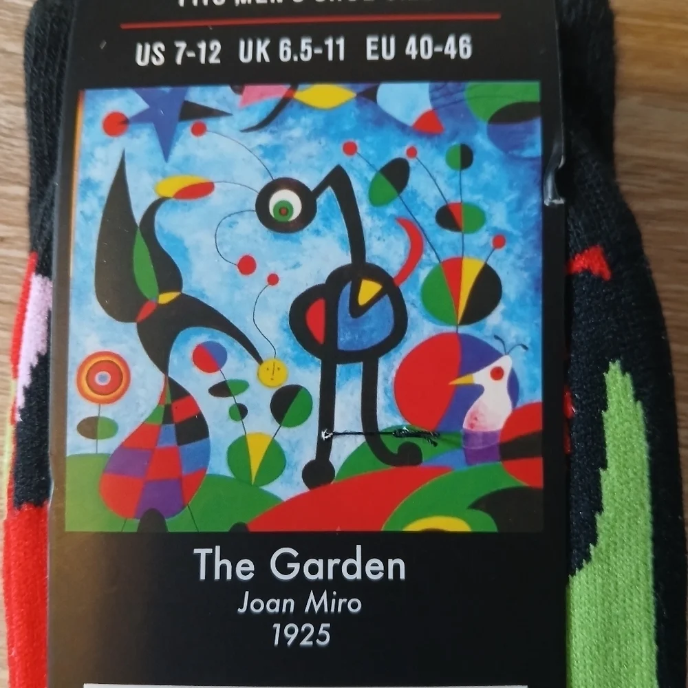 Unisex Colorful Socks Artist Series - The Garden by Joan Miro 1930's Art Deco